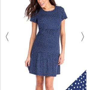 Seraphine blue maternity dress.